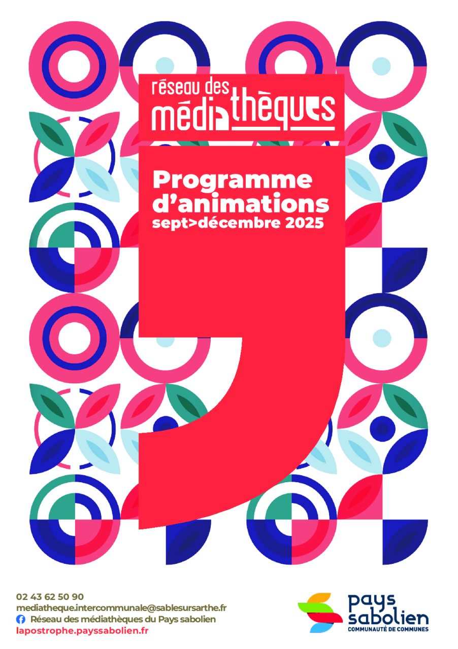 Couverture du programme d'animation du réseau des médiathèques de septembre à décembre 2025